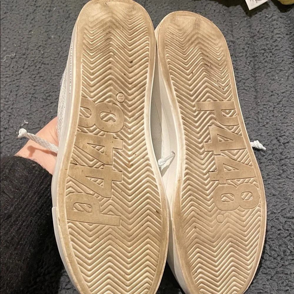 P448 Cream and Gray Casual Sneakers Platforms 42